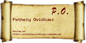 Pethely Ovidiusz névjegykártya